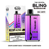 Buy bulk wholesale The Crystal Bling Pro Ultra 18000 Disposable Vape Box of 5 Grape Gummy Bear Strawberry Gummy Bear